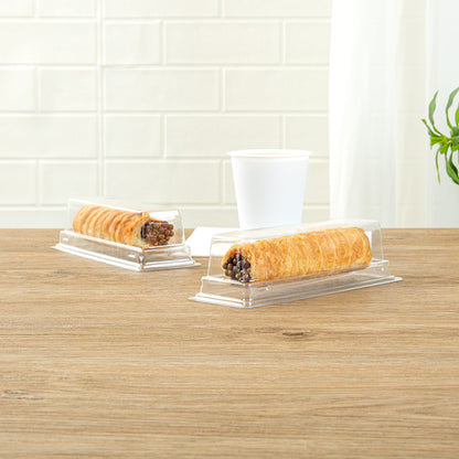 Thermo Tek 9 oz Rectangle Clear Plastic Pastry Box - with Lid - 7 3/4" x 2 3/4" x 2 1/4" - 100 count box