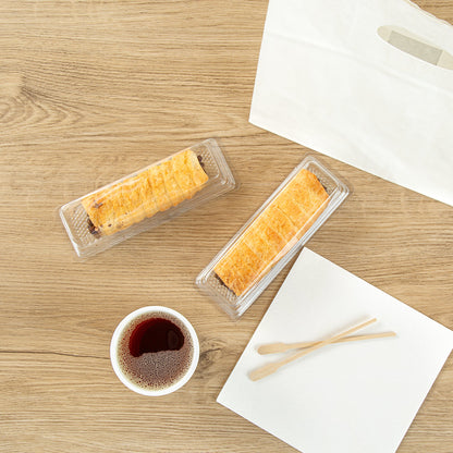 Thermo Tek 9 oz Rectangle Clear Plastic Pastry Box - with Lid - 7 3/4" x 2 3/4" x 2 1/4" - 100 count box