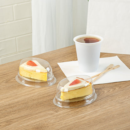 Thermo Tek 9 oz Oval Clear Plastic Cake Box - with Lid - 5 1/4" x 4 1/4" x 2" - 100 count box