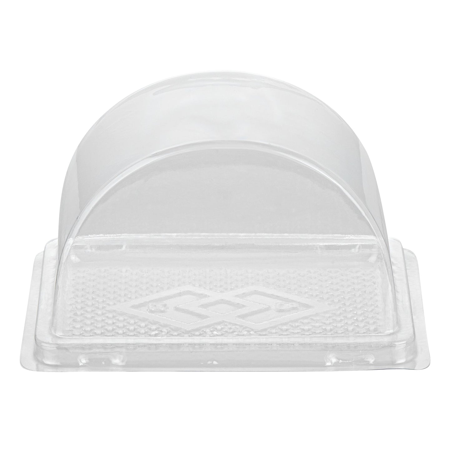 Thermo Tek 13 oz Semicircle Clear Plastic Swiss Roll Cake Box - with Lid - 5 1/2" x 3 1/2" x 3 1/4" - 100 count box