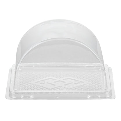 Thermo Tek 13 oz Semicircle Clear Plastic Swiss Roll Cake Box - with Lid - 5 1/2" x 3 1/2" x 3 1/4" - 100 count box