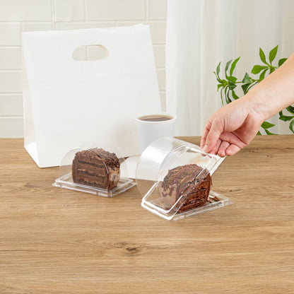 Thermo Tek 13 oz Semicircle Clear Plastic Swiss Roll Cake Box - with Lid - 5 1/2" x 3 1/2" x 3 1/4" - 100 count box