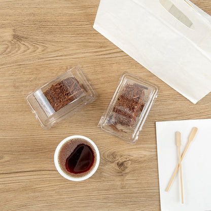 Thermo Tek 13 oz Semicircle Clear Plastic Swiss Roll Cake Box - with Lid - 5 1/2" x 3 1/2" x 3 1/4" - 100 count box
