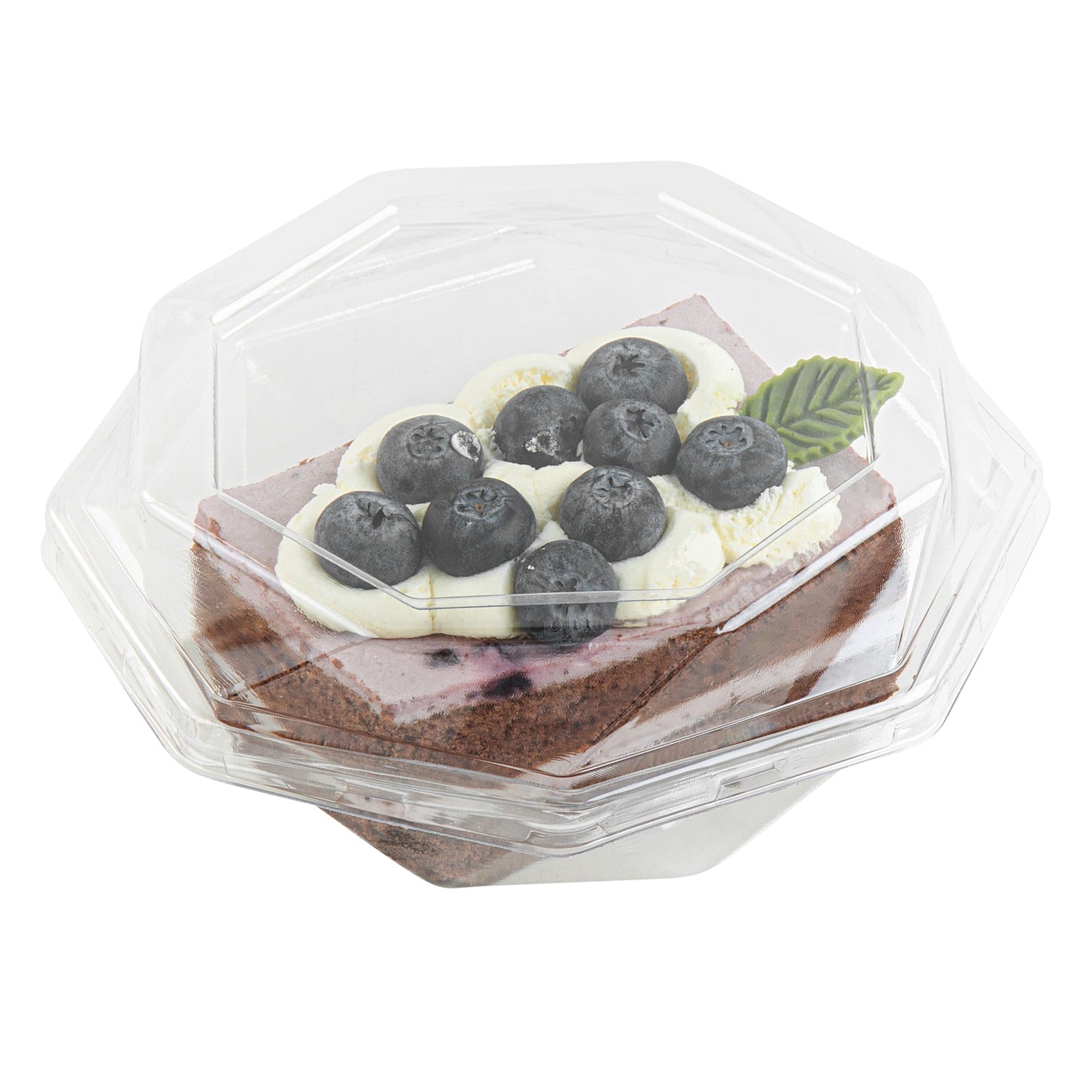 Thermo Tek Octagon Clear Plastic Cake Box - with Lid - 5 1/4" x 5 1/4" x 2" - 100 count box