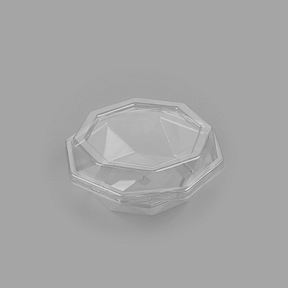 Thermo Tek Octagon Clear Plastic Cake Box - with Lid - 5 1/4" x 5 1/4" x 2" - 100 count box