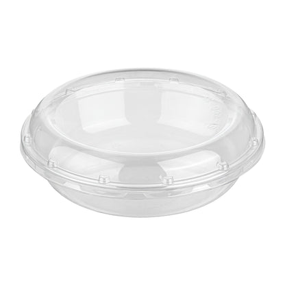 Thermo Tek Round Clear Plastic Serving Platter - with Lid - 7 1/2" x 7 1/2" x 2 1/2" - 100 count box
