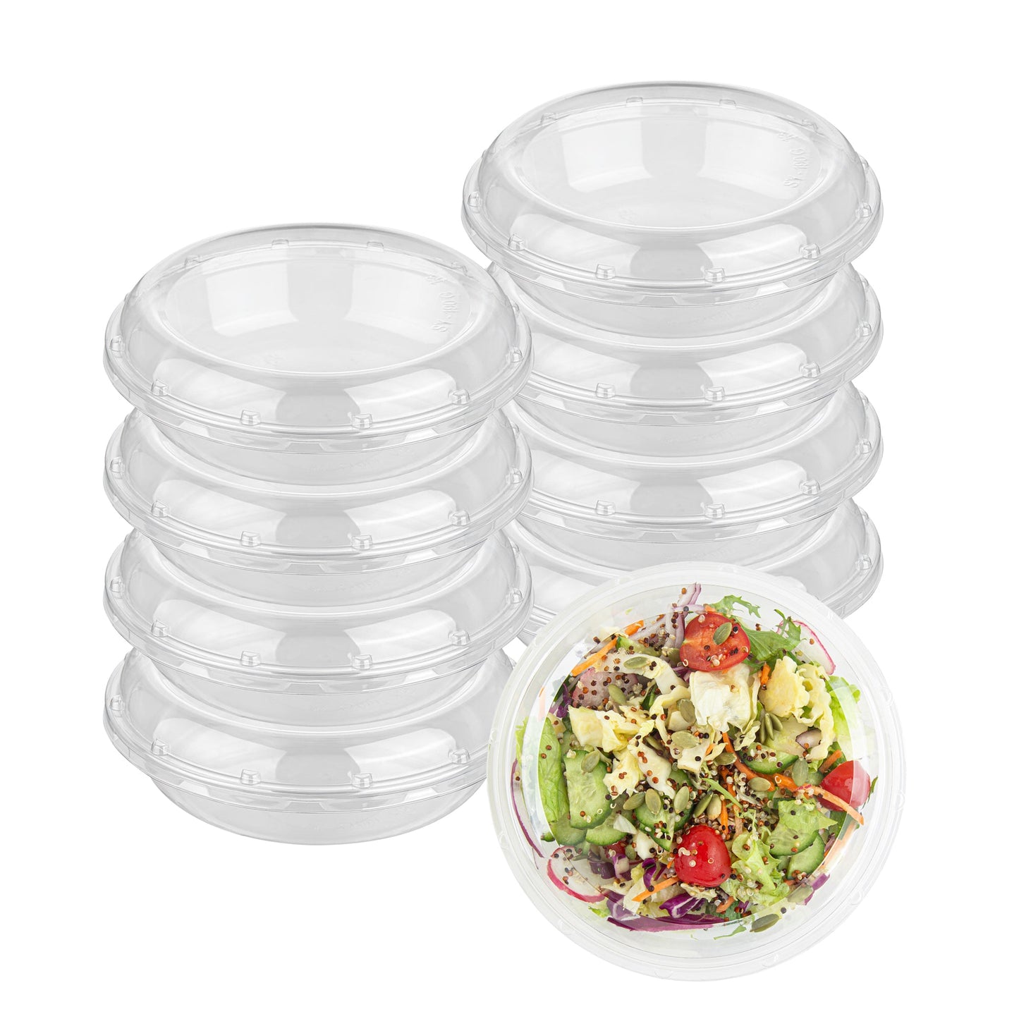 Thermo Tek Round Clear Plastic Serving Platter - with Lid - 7 1/2" x 7 1/2" x 2 1/2" - 100 count box