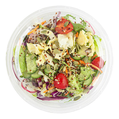 Thermo Tek Round Clear Plastic Serving Platter - with Lid - 7 1/2" x 7 1/2" x 2 1/2" - 100 count box