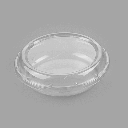 Thermo Tek Round Clear Plastic Serving Platter - with Lid - 7 1/2" x 7 1/2" x 2 1/2" - 100 count box