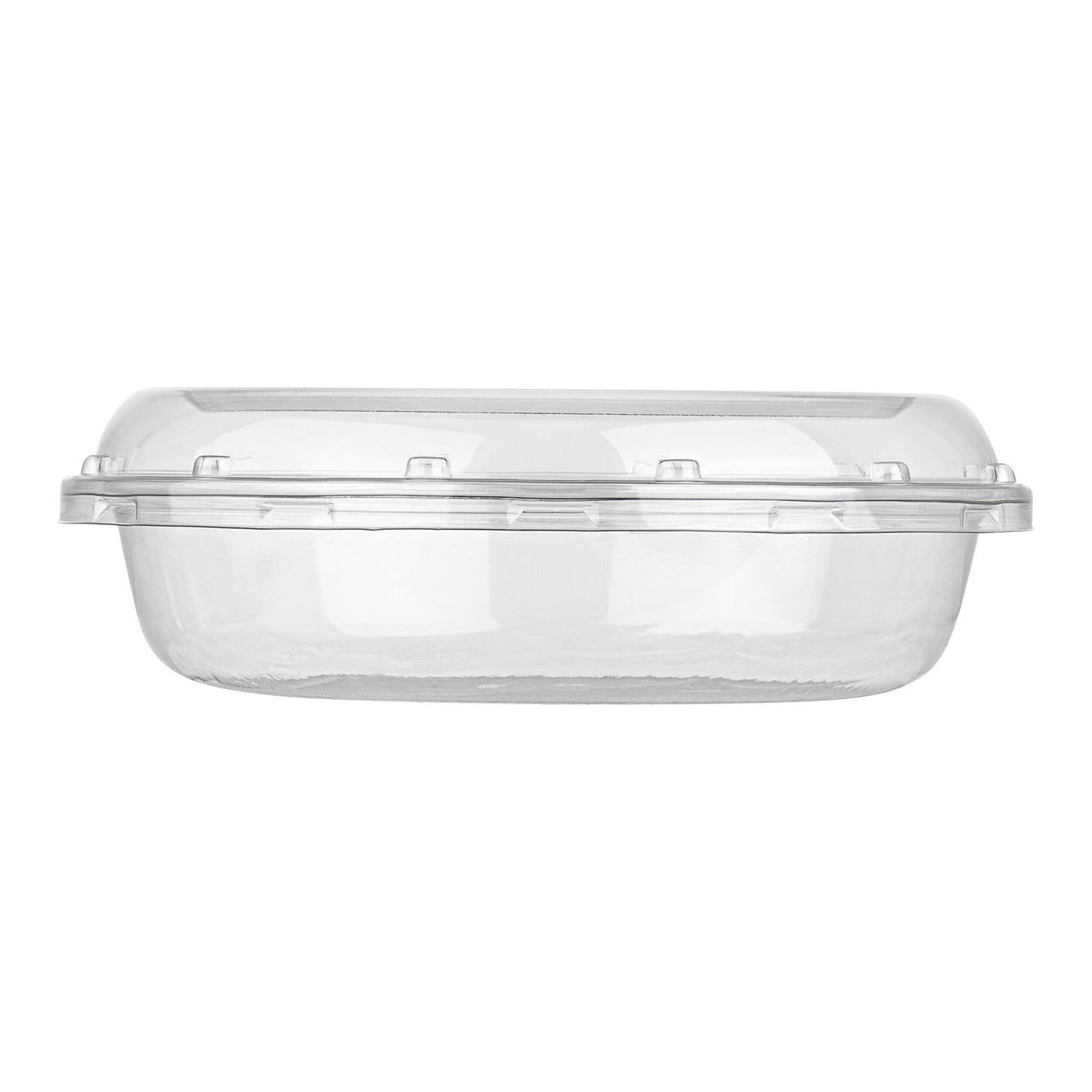 Thermo Tek Round Clear Plastic Serving Platter - with Lid - 7 1/2" x 7 1/2" x 2 1/2" - 100 count box