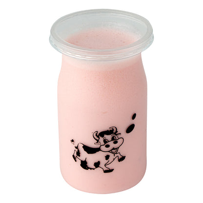Mini Serve 5 oz Clear Plastic Happy Cow Yogurt Cup - with Lid - 2 1/4" x 2 1/4" x 3 1/2" - 100 count box