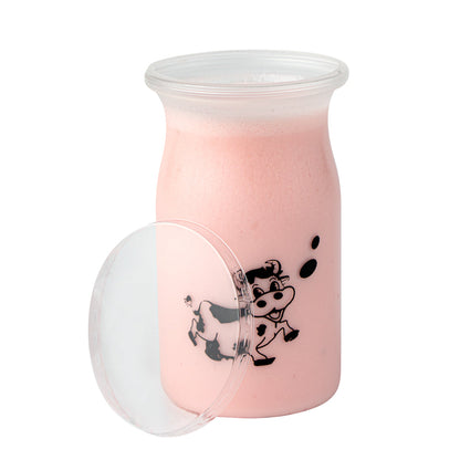 Mini Serve 5 oz Clear Plastic Happy Cow Yogurt Cup - with Lid - 2 1/4" x 2 1/4" x 3 1/2" - 100 count box