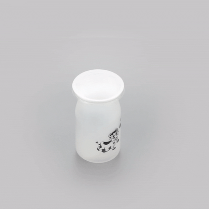 Mini Serve 5 oz Clear Plastic Happy Cow Yogurt Cup - with Lid - 2 1/4" x 2 1/4" x 3 1/2" - 100 count box