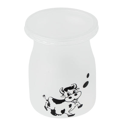 Mini Serve 4 oz Clear Plastic Happy Cow Yogurt Cup - with Lid - 2 1/4" x 2 1/4" x 2 3/4" - 100 count box