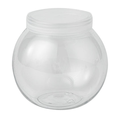 Mini Serve 3 oz Clear Plastic Bulbous Candy Jar - with Lid - 1 3/4" x 1 3/4" x 2 1/2" - 100 count box