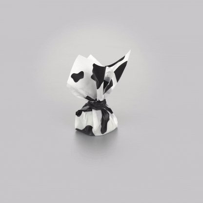 Mini Serve Cow Lines Plastic Decorative Wrapper - 4 1/2" x 4" - 500 count box