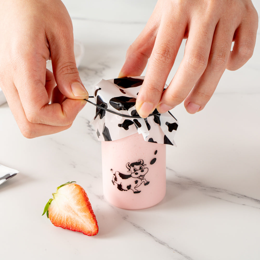 Mini Serve Cow Lines Plastic Decorative Wrapper - 4 1/2" x 4" - 500 count box
