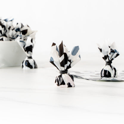 Mini Serve Cow Lines Plastic Decorative Wrapper - 4 1/2" x 4" - 500 count box