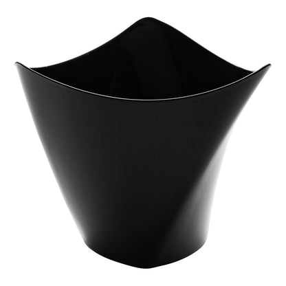 Mini Serve 4 oz Black Plastic Mini Crescendo Cup - 3" x 3" x 2 3/4" - 100 count box