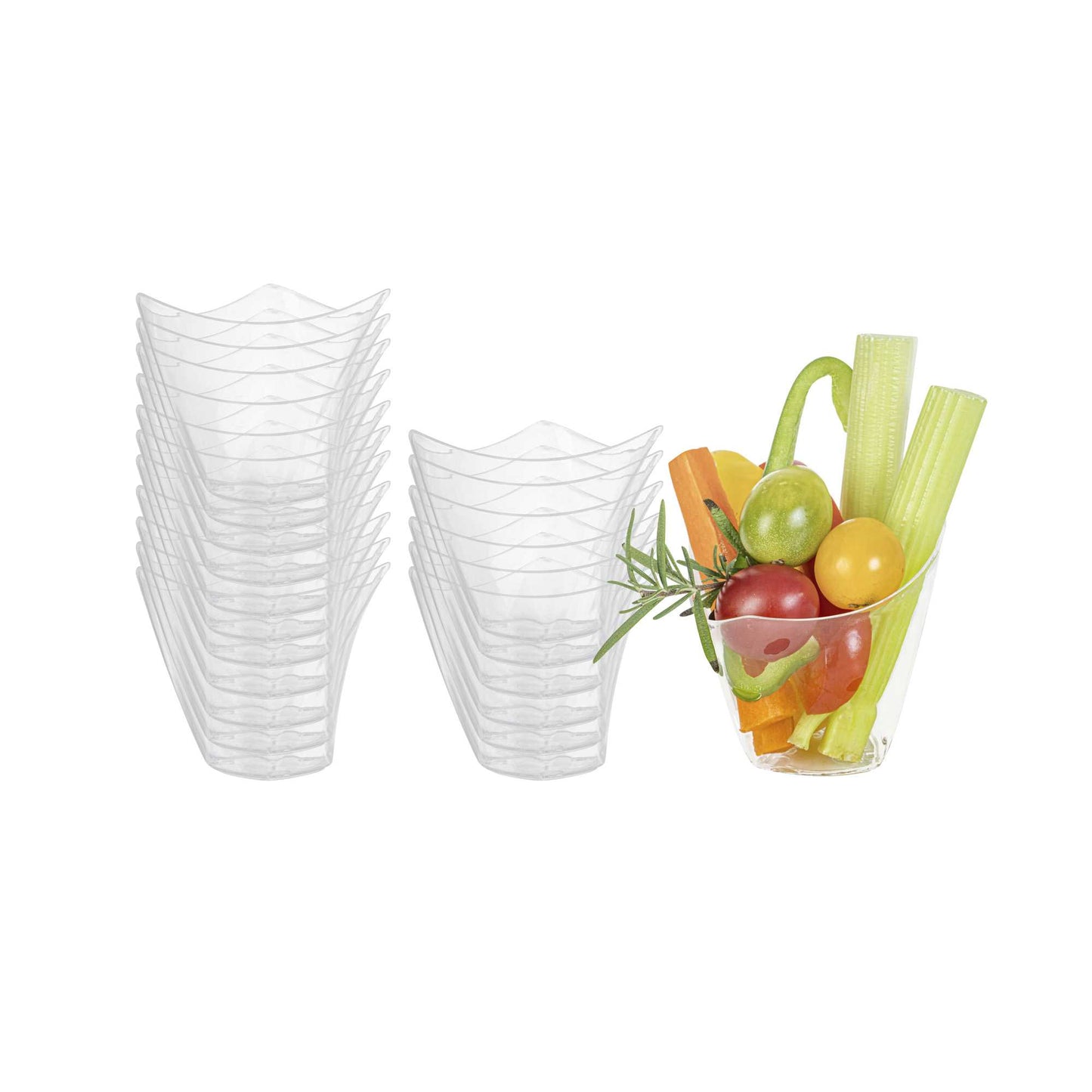 Mini Serve 4 oz Clear Plastic Mini Crescendo Cup - 3" x 3" x 2 3/4" - 100 count box