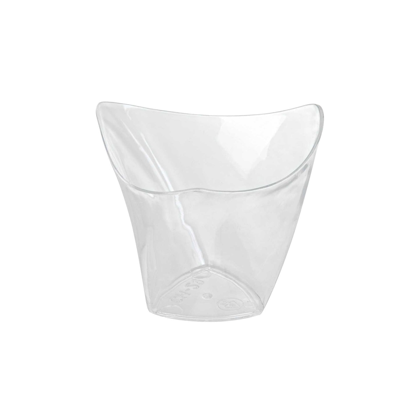 Mini Serve 4 oz Clear Plastic Mini Crescendo Cup - 3" x 3" x 2 3/4" - 20 count box