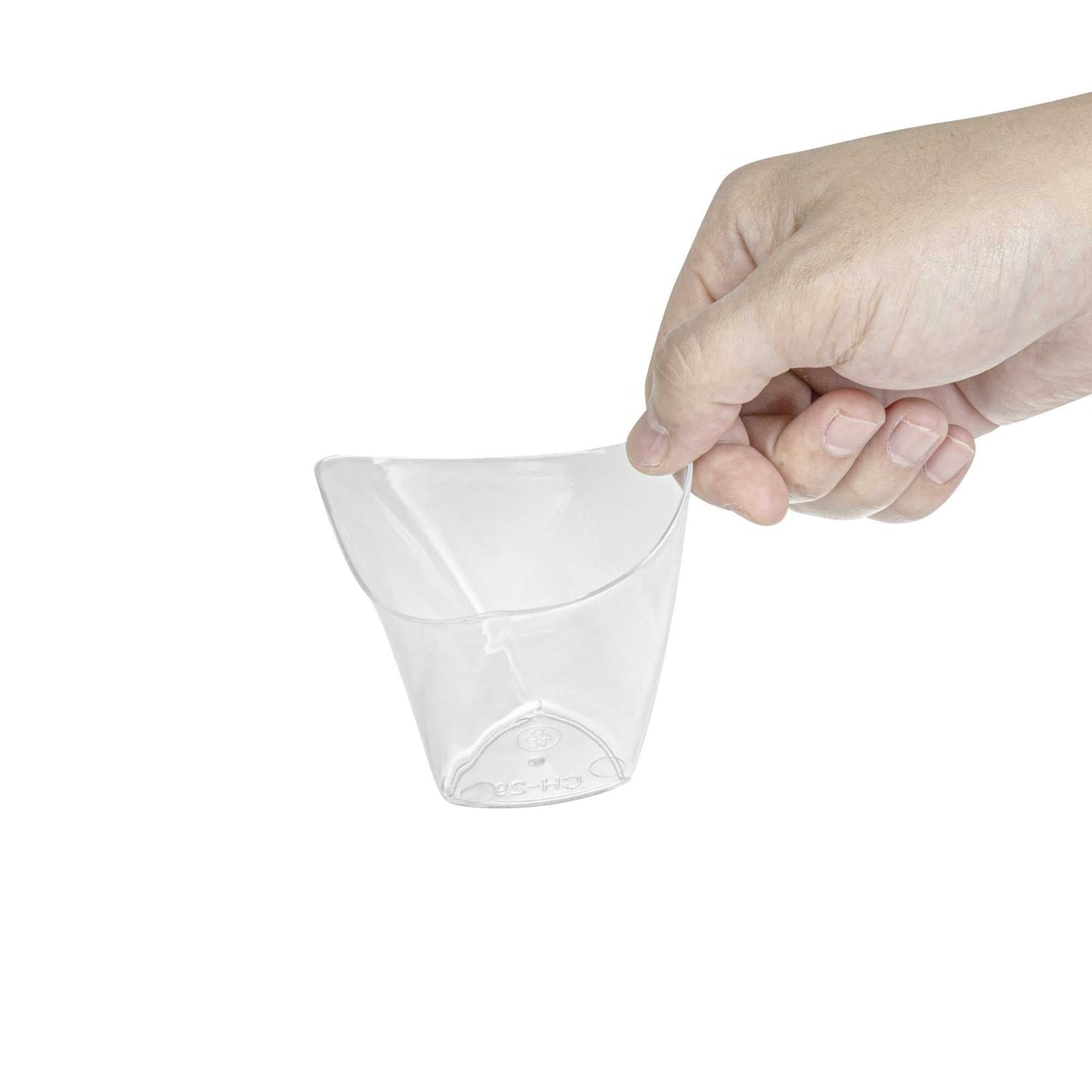 Mini Serve 4 oz Clear Plastic Mini Crescendo Cup - 3" x 3" x 2 3/4" - 20 count box