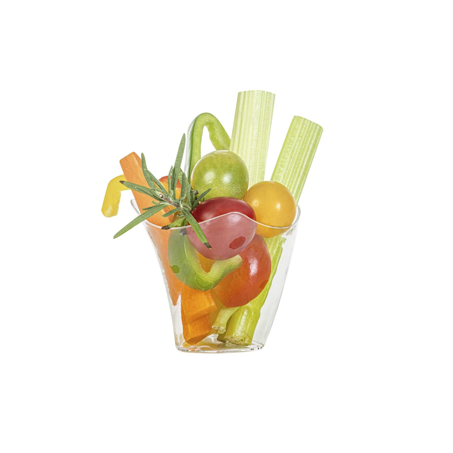 Mini Serve 4 oz Clear Plastic Mini Crescendo Cup - 3" x 3" x 2 3/4" - 20 count box