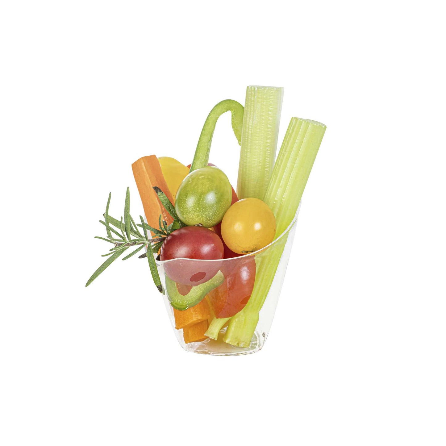 Mini Serve 4 oz Clear Plastic Mini Crescendo Cup - 3" x 3" x 2 3/4" - 20 count box