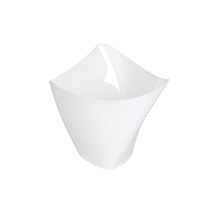 Mini Serve 4 oz White Plastic Mini Crescendo Cup - 3" x 3" x 2 3/4" - 100 count box
