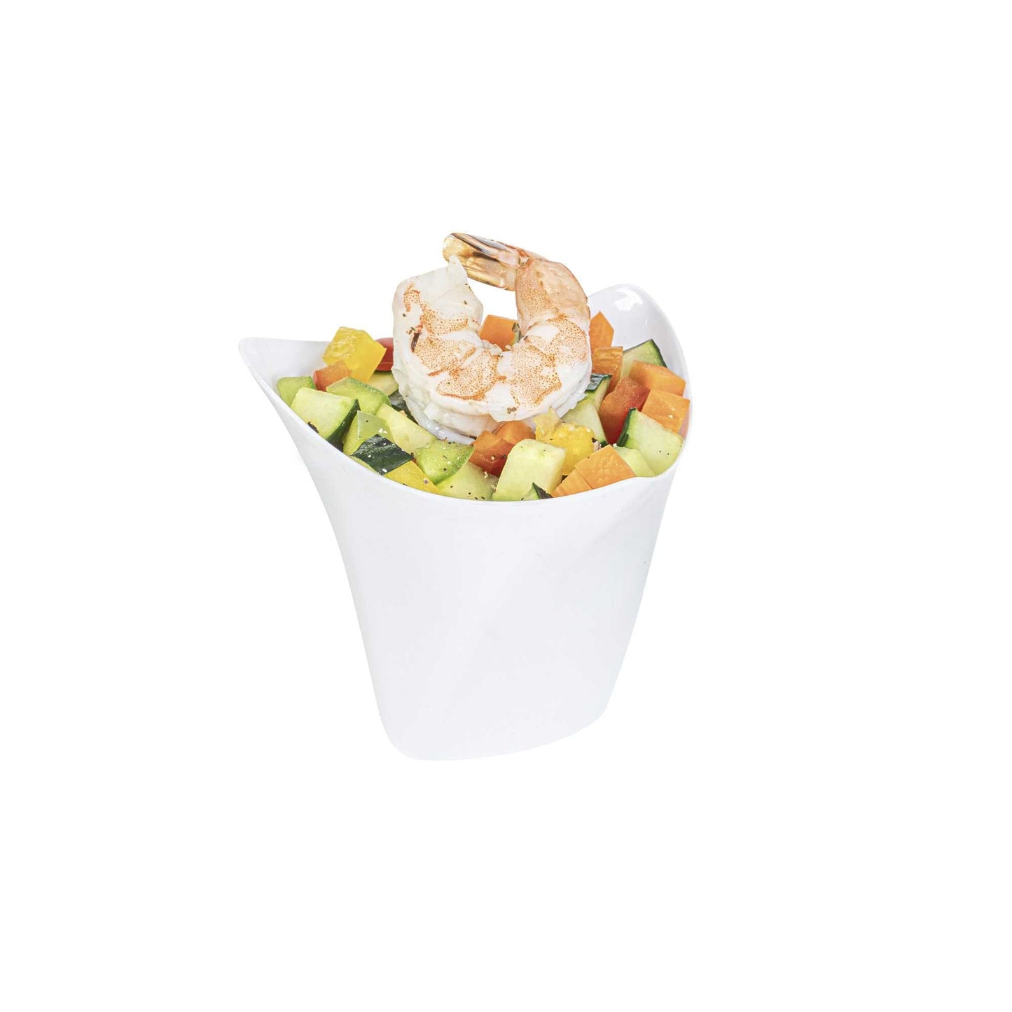 Mini Serve 4 oz White Plastic Mini Crescendo Cup - 3" x 3" x 2 3/4" - 100 count box