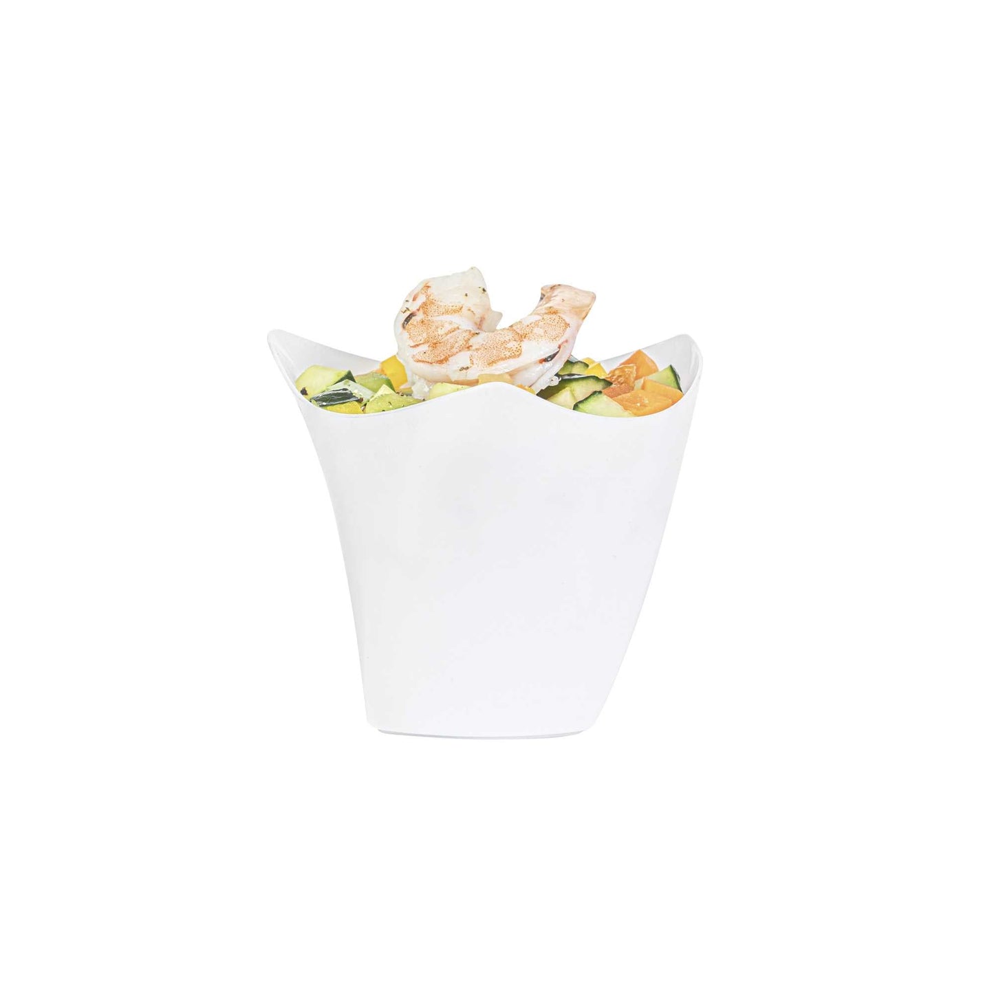 Mini Serve 4 oz White Plastic Mini Crescendo Cup - 3" x 3" x 2 3/4" - 100 count box