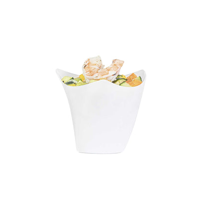 Mini Serve 4 oz White Plastic Mini Crescendo Cup - 3" x 3" x 2 3/4" - 100 count box