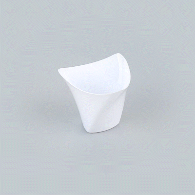Mini Serve 4 oz White Plastic Mini Crescendo Cup - 3" x 3" x 2 3/4" - 100 count box