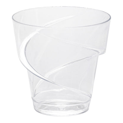 Mini Serve 5 oz Round Clear Plastic Mini Flourish Cup - 2 3/4" x 2 3/4" x 2 3/4" - 100 count box