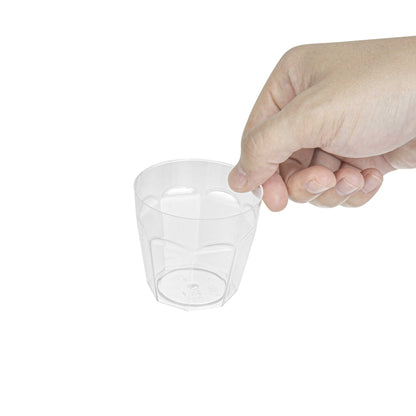 Mini Serve 5 oz Round Clear Plastic Mini Pilsner Cup - 2 3/4" x 2 3/4" x 2 1/2" - 100 count box