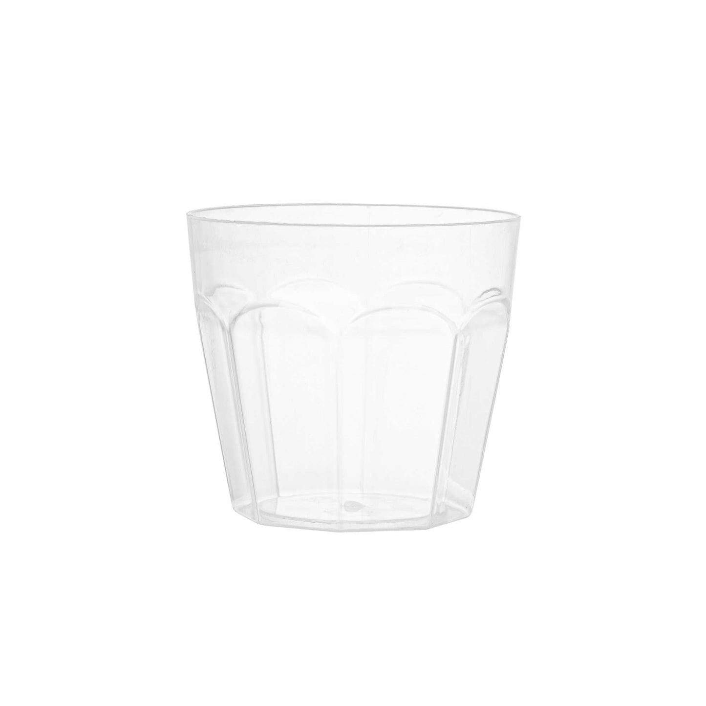 Mini Serve 5 oz Round Clear Plastic Mini Pilsner Cup - 2 3/4" x 2 3/4" x 2 1/2" - 100 count box