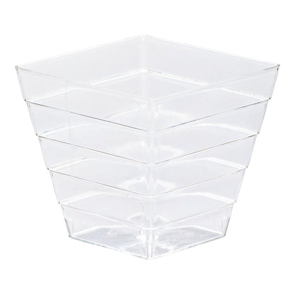 Mini Serve 2 oz Square Clear Plastic Mini Apogee Kova Cup - 2" x 2" x 1 3/4" - 100 count box
