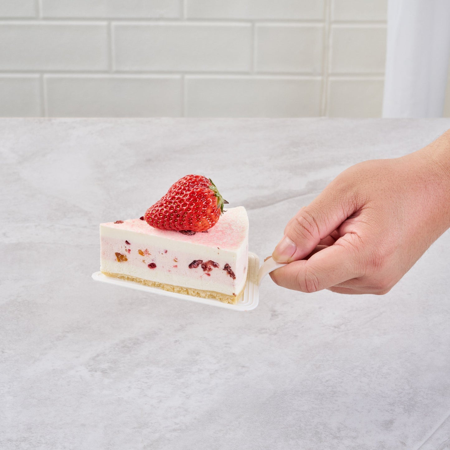 Pastry Tek Triangle White Plastic Cake Server - 4 1/2" x 3" - 100 count box