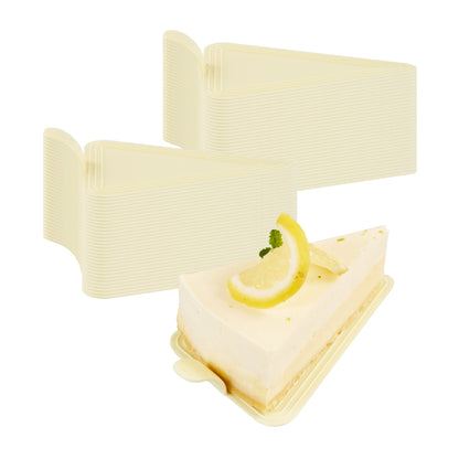 Pastry Tek Triangle Lemon Chiffon Plastic Cake Server - 4 1/2" x 3" - 100 count box