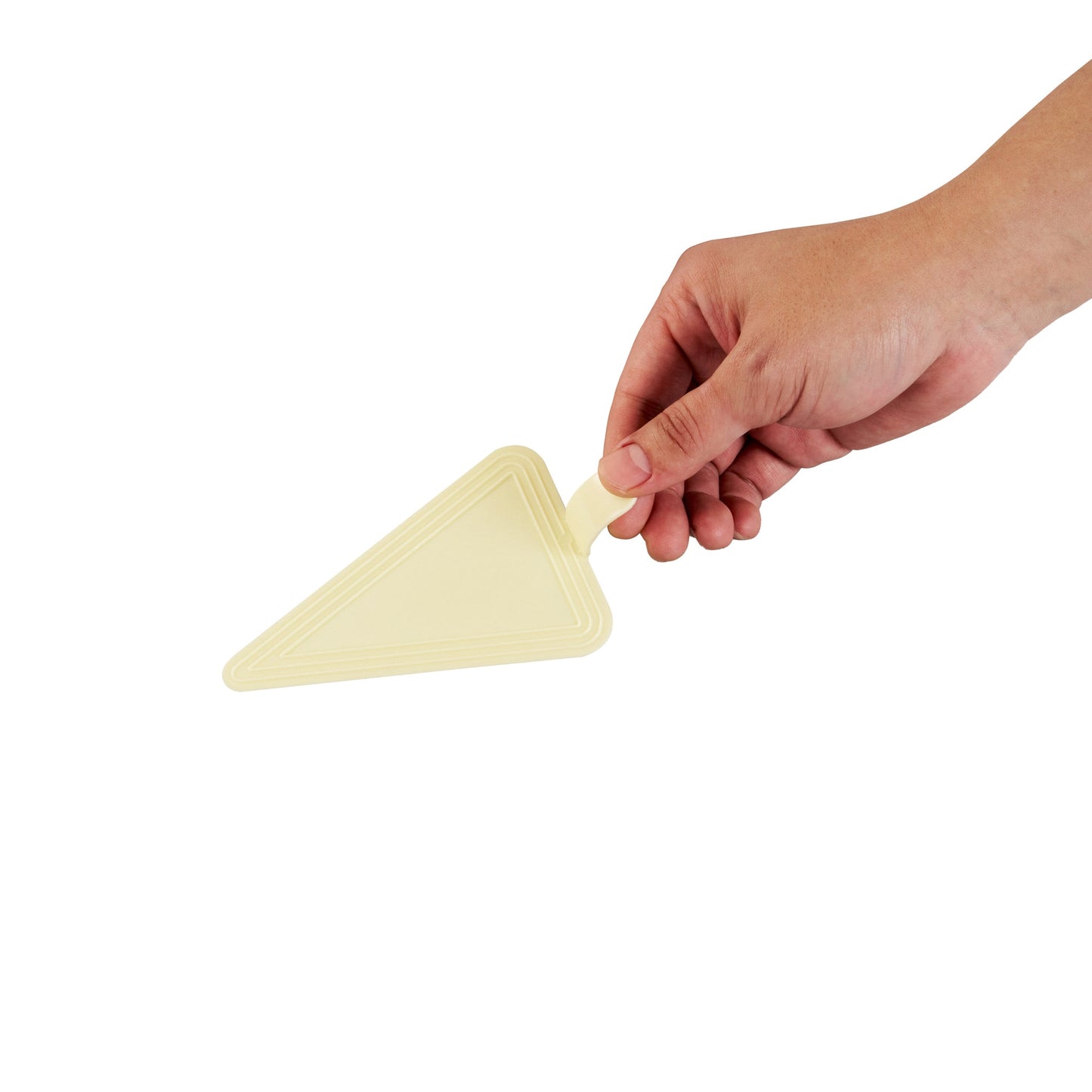 Pastry Tek Triangle Lemon Chiffon Plastic Cake Server - 4 1/2" x 3" - 100 count box
