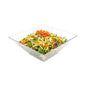 Maxi Serve 56 oz Clear Plastic Modern Small Catering Serving Bowl - 8 1/2" x 8 1/2" x 3 1/2" - 25 count box
