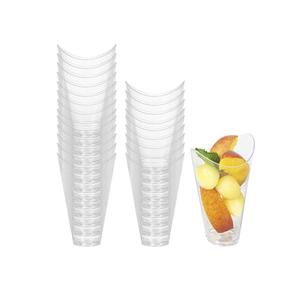 Mini Serve 3 oz Clear Plastic Mini Mezzaluna Cup - 3 1/4" x 2" x 1 1/2" - 100 count box