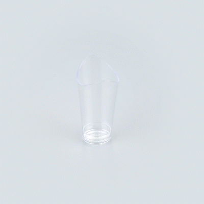 Mini Serve 3 oz Clear Plastic Mini Mezzaluna Cup - 3 1/4" x 2" x 1 1/2" - 25 count box
