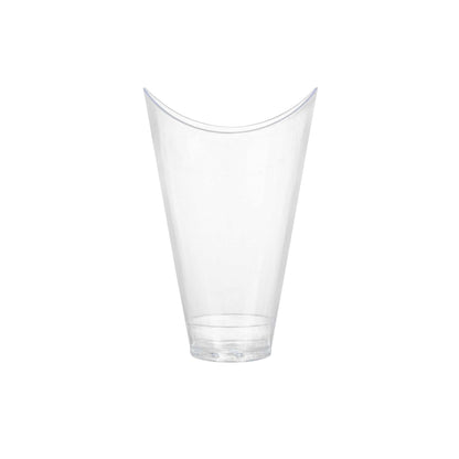 Mini Serve 3 oz Clear Plastic Mini Mezzaluna Cup - 3 1/4" x 2" x 1 1/2" - 25 count box