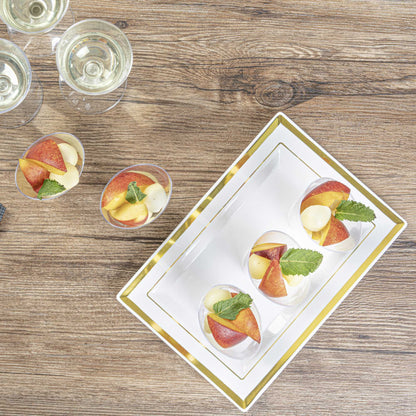 Mini Serve 3 oz Clear Plastic Mini Mezzaluna Cup - 3 1/4" x 2" x 1 1/2" - 25 count box