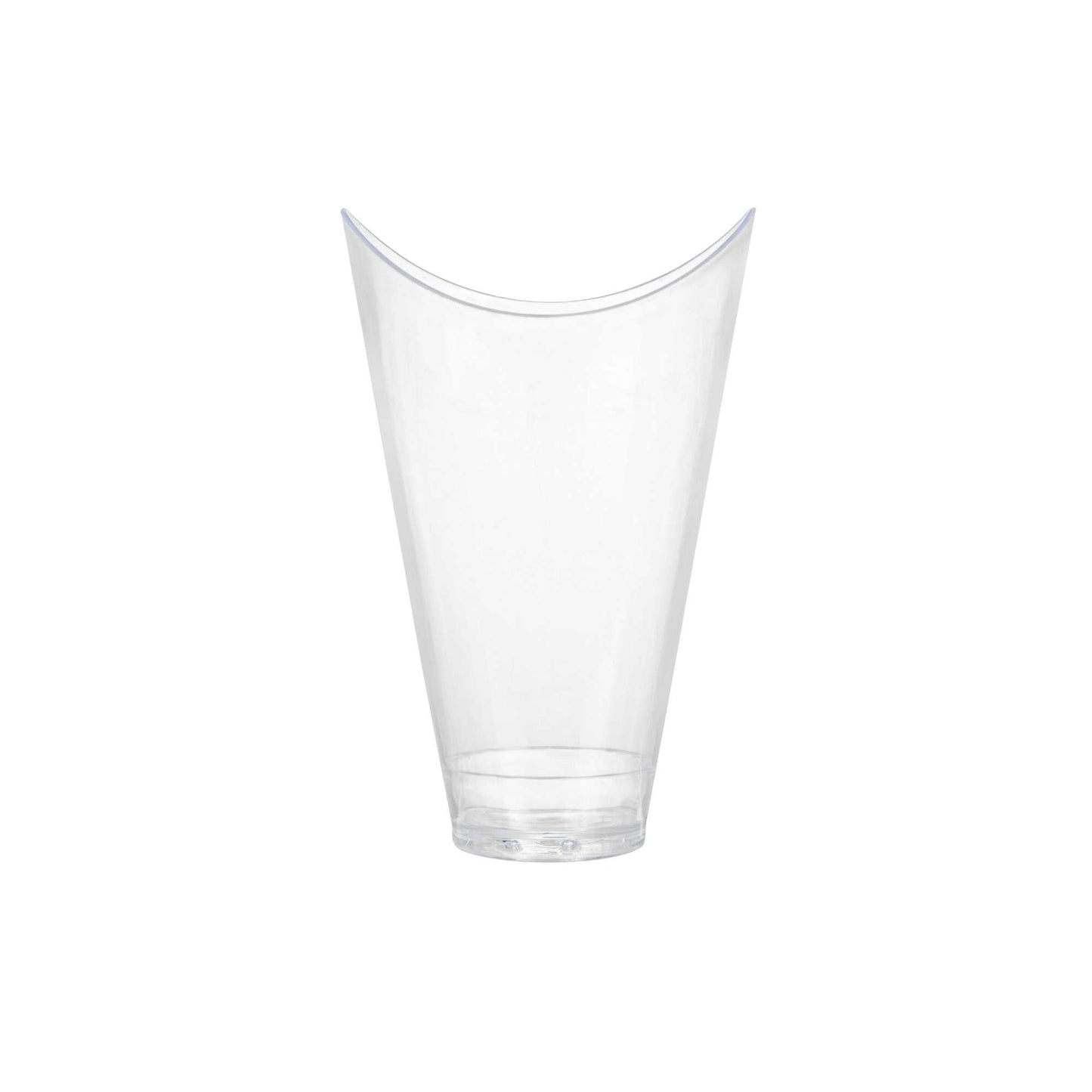 Mini Serve 3 oz Clear Plastic Mini Mezzaluna Cup - 3 1/4" x 2" x 1 1/2" - 100 count box
