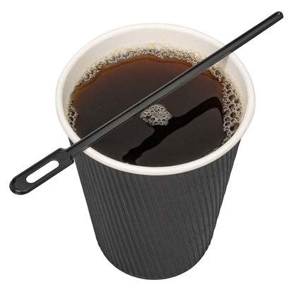 Restpresso Black Plastic Keyhole Coffee Stirrer - 6 1/4" - 100 count box