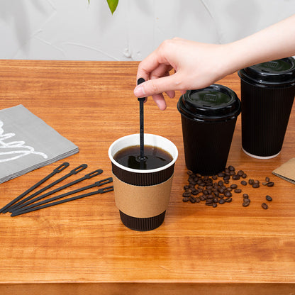Restpresso Black Plastic Keyhole Coffee Stirrer - 6 1/4" - 100 count box