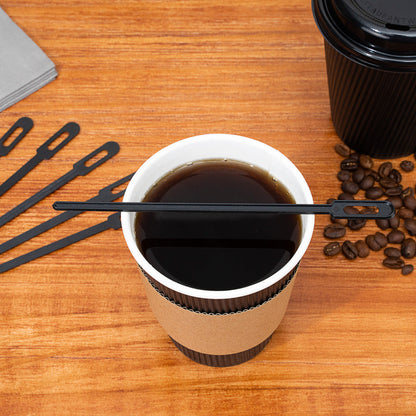 Restpresso Black Plastic Keyhole Coffee Stirrer - 6 1/4" - 100 count box