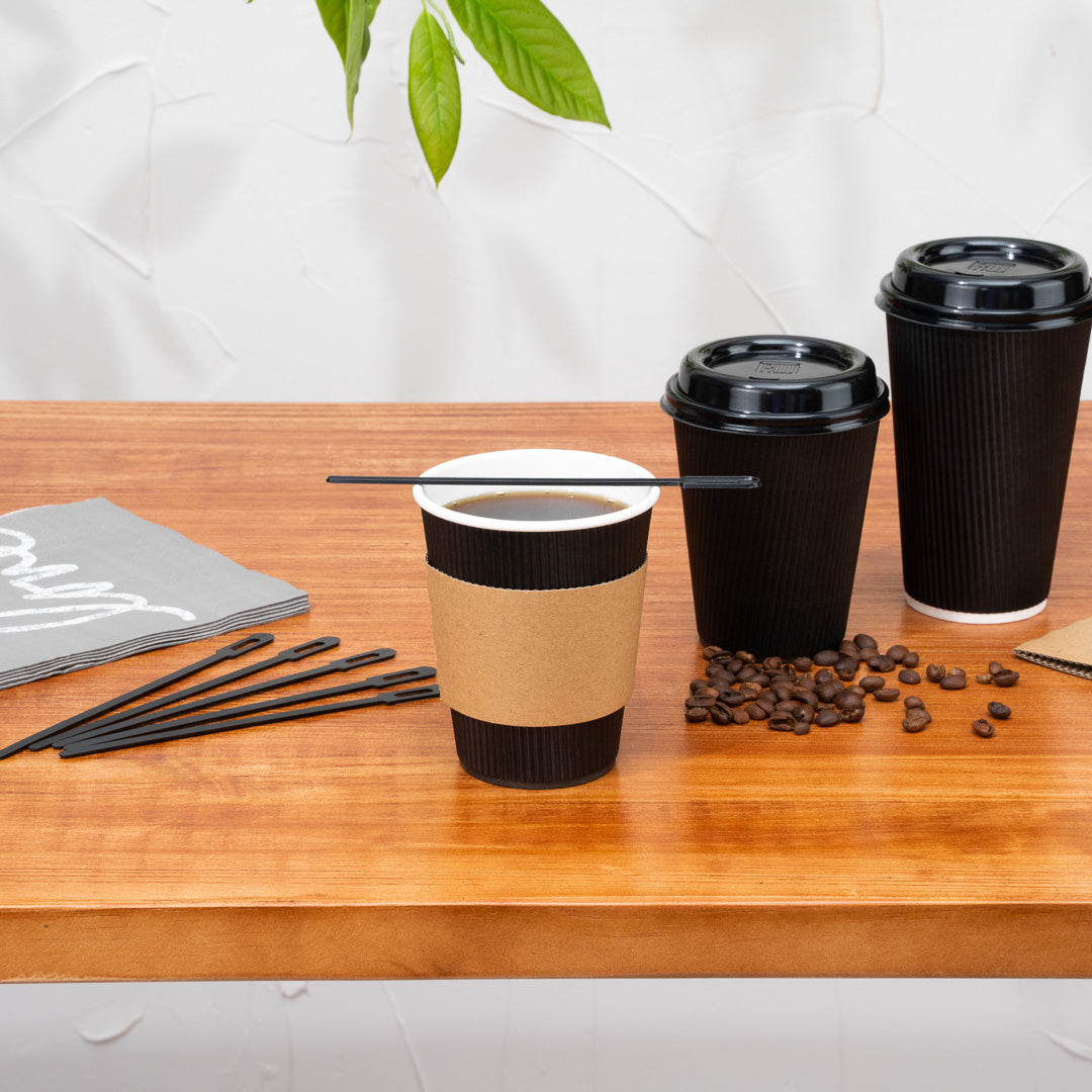 Restpresso Black Plastic Keyhole Coffee Stirrer - 6 1/4" - 100 count box